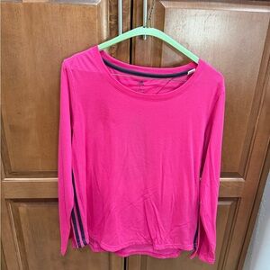 adidas Women's Bright Pink Long-Sleeve Athletic Tee